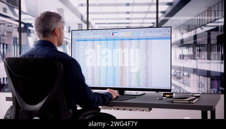 Spreadsheet Analyst Employee Or Professional Medical Coder Stock Photo