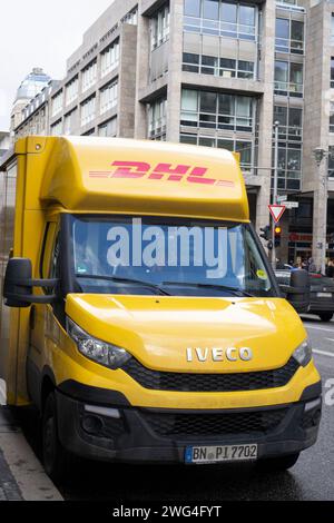 DHL delivery van Berlin Germany Stock Photo