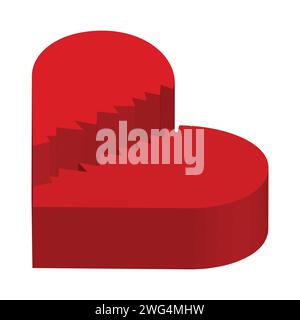 3d red broken  heart isolated on white background Stock Vector