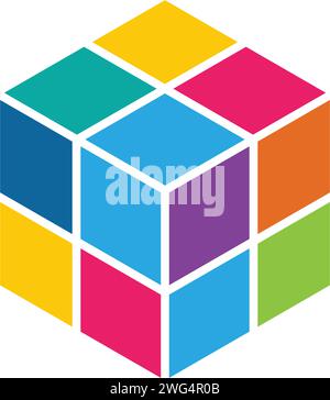 Cube Logo Template vector icon illustration design Stock Vector