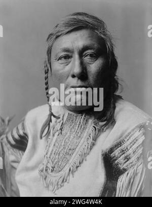 Long Time Dog, c1908. Long Time Dog, head-and-shoulders portrait, facing front. Stock Photo