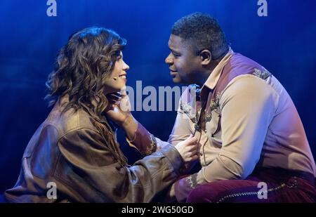 Emily Benjamin (Antoinette Lily), Tarinn Callender (Bronco Billy) in ...