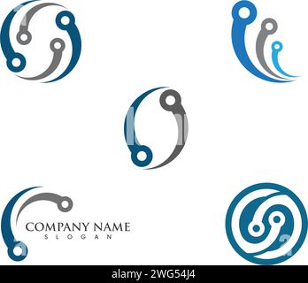 Circuit Logo Template vector illustration icon design Stock Vector