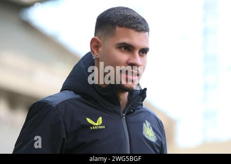 Newcastle on Saturday 3rd February 2024. Newcastle United's Bruno Guimarães during the Premier League match between Newcastle United and Luton Town at St. James's Park, Newcastle on Saturday 3rd February 2024. (Photo: Michael Driver | MI News) Credit: MI News & Sport /Alamy Live News Stock Photo