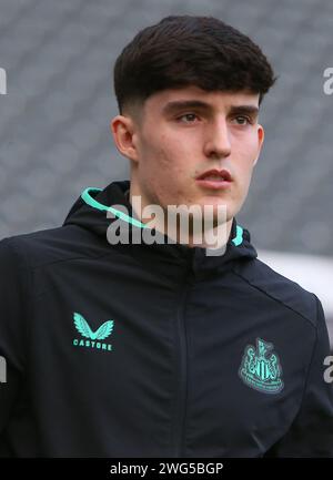 Newcastle on Saturday 3rd February 2024. Newcastle United's Tino Livramento during the Premier League match between Newcastle United and Luton Town at St. James's Park, Newcastle on Saturday 3rd February 2024. (Photo: Michael Driver | MI News) Credit: MI News & Sport /Alamy Live News Stock Photo