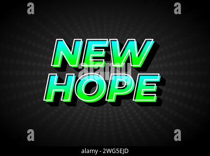 New hope. Text effect design in gradient green blue color, 3D look. Dark background Stock Vector