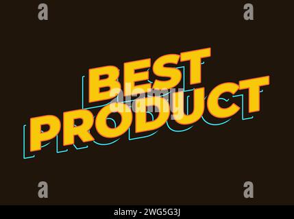 Best product. Text effect in yellow color in 3D look Stock Vector