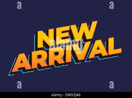 New arrival. Text effect in yellow color in 3D look Stock Vector