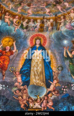 Altar, Cathedral of our Lady of the Immaculate Conception (1649), Historic Center, UNESCO World Heritage Site,  Puebla, Puebla State, Mexico Stock Photo