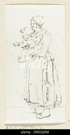 Standing mother with child, Pieter de Mare, after Christina Chalon ...