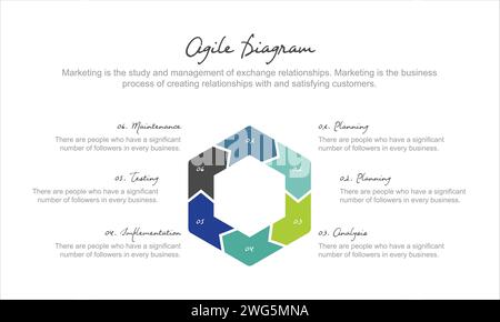 Circular arrows for infographics. Chart, graph, diagram with 6 steps, options, parts. Vector business template. Stock Vector