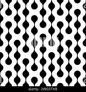 Morph seamless pattern. Repeating connect shape. Black connection element isolated on white background. Blob innovation balls link. Repeated metaball Stock Vector