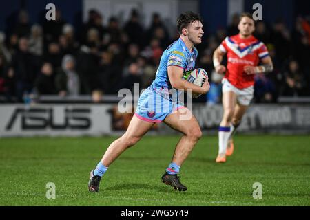 Wakefield, England - 26th January 2024 -Wigan Warriors 31. Rugby League Matty Ashust Testimonial, Wakefield Trinity vs Wigan Warriors at DIY Kitchens Stadium, Wakefield, UK  Dean Williams Stock Photo