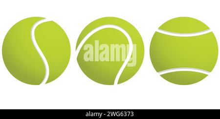 Set of tennis ball icons from different angles Stock Vector