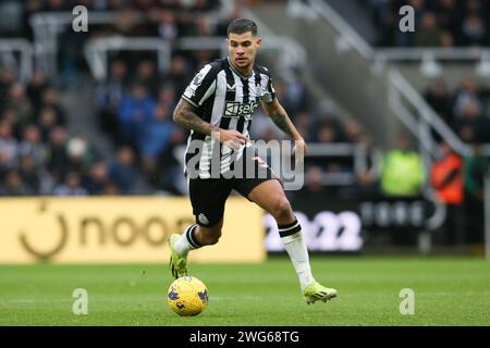 Newcastle on Saturday 3rd February 2024. Newcastle United's Bruno Guimarães during the Premier League match between Newcastle United and Luton Town at St. James's Park, Newcastle on Saturday 3rd February 2024. (Photo: Michael Driver | MI News) Credit: MI News & Sport /Alamy Live News Stock Photo