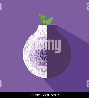 Onion tor deep web website browser illustration Stock Vector