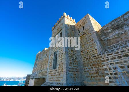 Exterior view of the city walls in the Tangier Medina district, Morocco Stock Photo