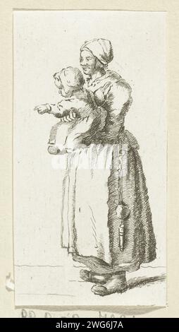 Standing mother with child, Pieter de Mare, after Christina Chalon ...