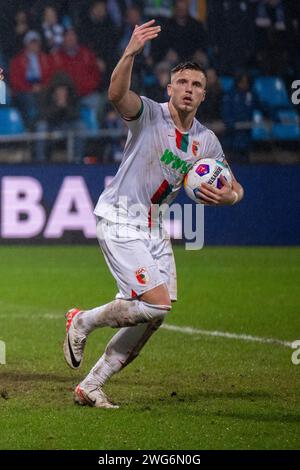Augsburg's Ermedin Demirovic celebrates scoring during the Bundesliga