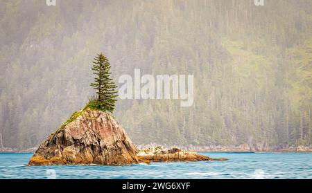 Resurrection Bay near Seward, AK. Shot from a boat in the bay. Stock Photo