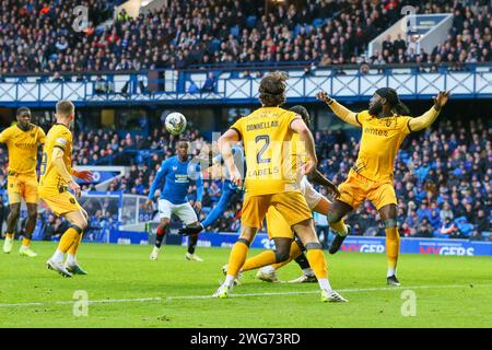 Glasgow, UK. 03rd Feb, 2024. Rangers FC play Livingston FC at Ibrox Stadium, the home of Rangers, in a Cinch Scottish Premiership match. Rangers are currently 2nd in the league, 5 points behind Celtic and Livingston FC are bottom of the league with only 13 points. Credit: Findlay/Alamy Live News Stock Photo