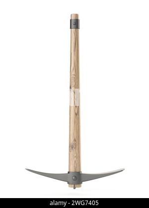 Hand tools pickaxe 3D rendering illustration isolated on white background Stock Photo