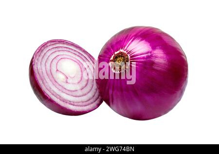 Onion. Red sliced onion, isolated on white background Stock Photo