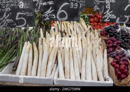White Asparagus, Naschmarkt Stock Photo