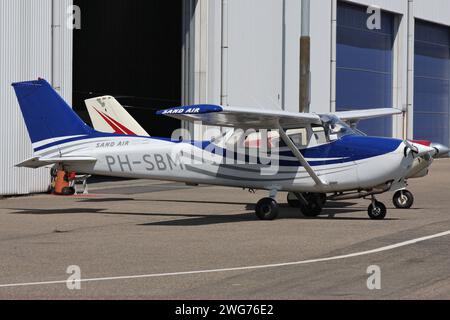 Sand Air Reims 172N with registration PH-SBM at Rotterdam The Hague Airport Stock Photo