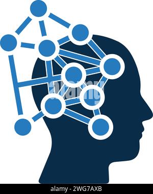 neuron connections icon with a head - Perfect use for designing and developing websites, printed files and presentations, Promotional Materials, Illus Stock Vector