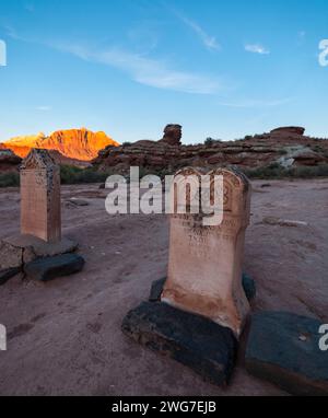 USA, State of Utah, Washington County, town of Grafton. The cemetery. Grafton is a ghost town near the Zion National Park. The site was first settled Stock Photo