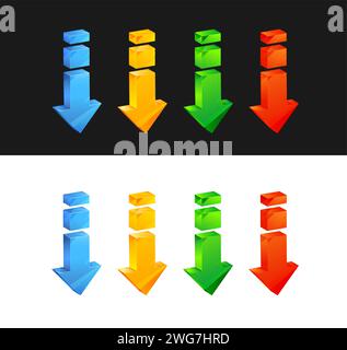 Arrow Shape - Download Bits Icon - Illustration as EPS 10 File Stock Vector
