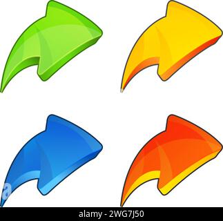 Arrow Icon Set in Four Colours as EPS 10 File Stock Vector