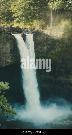 Rainbow Falls in Hilo, Hawaii Stock Photo