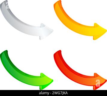 Arrow Icon Set in Four Colours as EPS 10 File Stock Vector