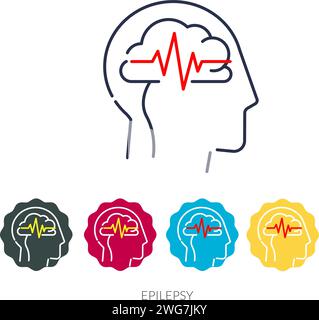 Epilepsy - A Neurological Condition - Stock Illustration as EPS 10 File Stock Vector