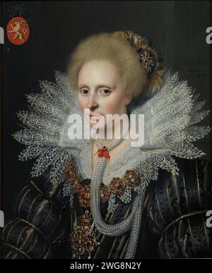 Theodora van Duvenvoorde, Painting by Michiel Jansz. van Mierevelt Stock Photo