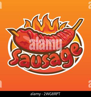 Sausage Franchise Logo Design Stock Vector
