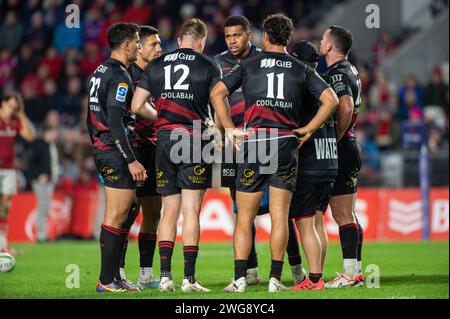 Cork, Ireland. 03rd Feb, 2024. Crusaders players during the test match between Munster Rugby and Crusaders at Pairc Ui Chaoimh in Cork, Ireland on February 3, 2024 (Photo by Andrew SURMA/ Credit: Sipa USA/Alamy Live News Stock Photo