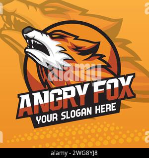 Head Fox Logo Mascot Design. Angry Fox Logo Stock Vector