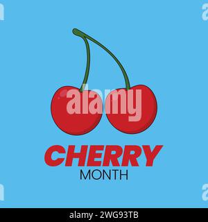 Cherry Month Vector Icon National Cherry month Illustration Stock Vector