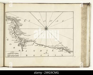Map of the French coast between Barfleur and Bayeux, ca. 1702, 1702 ...