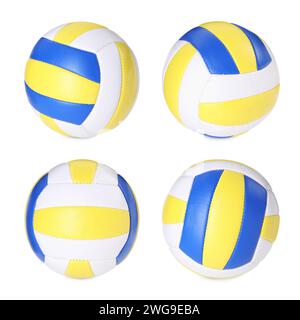Volleyball ball isolated on white, different sides Stock Photo