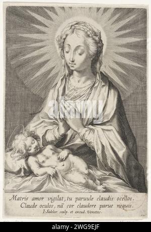 Mary with the Christ Child, Johann Sadeler (i), 1598 print The Virgin ...