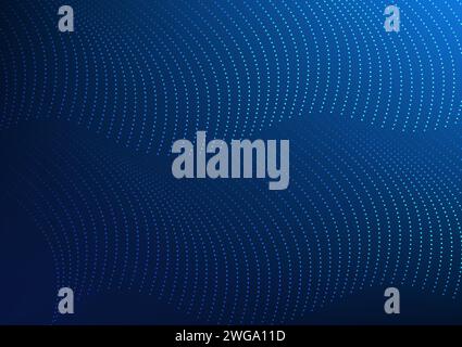 Abstract technology background Lines of points connected together to form waves. that shows the collection of digital data together, wallpaper, screen Stock Vector