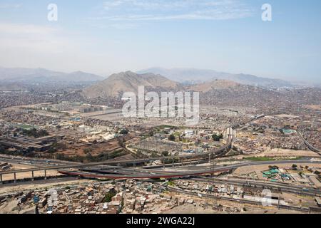 City view Lima, in front the central cemetery Cementerio Matias Maestro, Lima, Peru Stock Photo