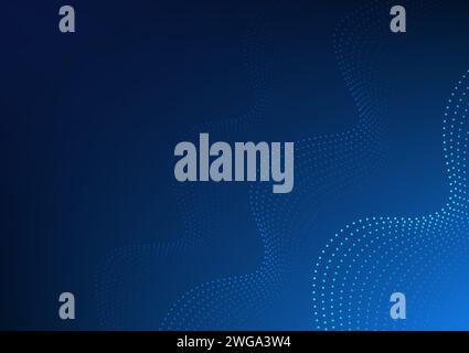 Abstract wave background, waves made from dots, the concept of data transmission of global internet network, hi-tech, wallpaper, screen, presentation, Stock Vector