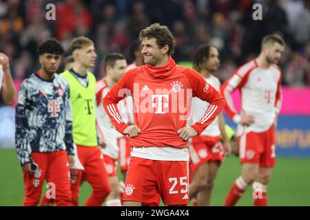 MUNICH, Germany. , . 25 Thomas MUELLER, Müller during the Bundesliga Football match between Fc Bayern Muenchen and Borussia MOENCHENGLADBACH at the Allianz Arena in Munich on 3. February 2024, Germany. DFL, Fussball, 3:1, (Photo and copyright @ ATP images/Arthur THILL (THILL Arthur/ATP/SPP) Credit: SPP Sport Press Photo. /Alamy Live News Stock Photo