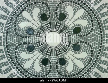 Geometric Pattern of Mosaic for Monochrome Abstract Background Stock Photo