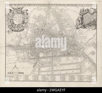 Map of the city of Utrecht, Jan van Vianen, 1695 print Map in a ...